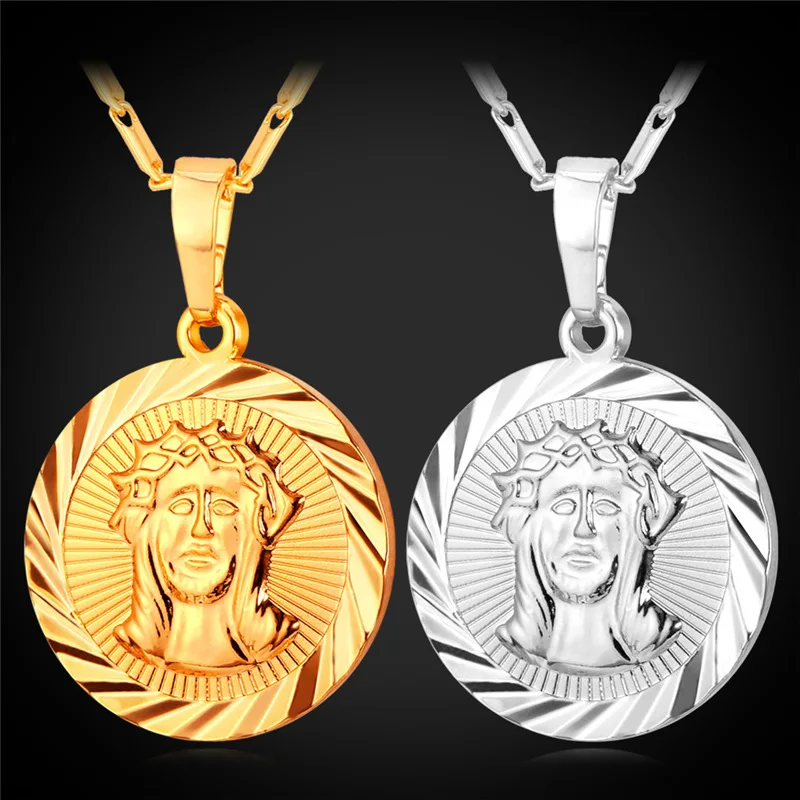 Круглая фигурка Иисуса Kpop золотого/серебряного цвета для женщин христианские