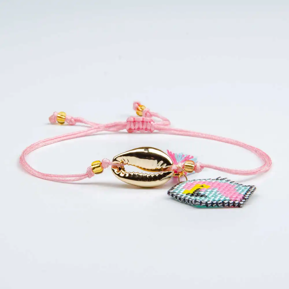 Shinus 5 шт./лот Розовый фламинго Pulseras MIYUKI Золотой корпус браслет ювелирные изделия ручной работы новые женские браслеты Delica
