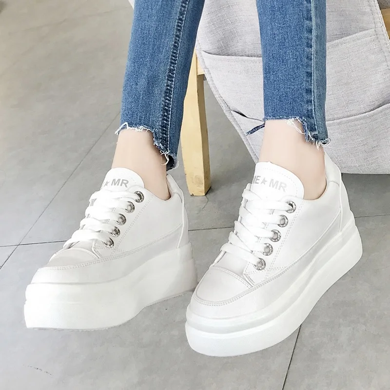 

Women Casual shoes 2021 Spring autumn Platform shoes thick bottom Increased Internalshoes Women shoes student white Flats