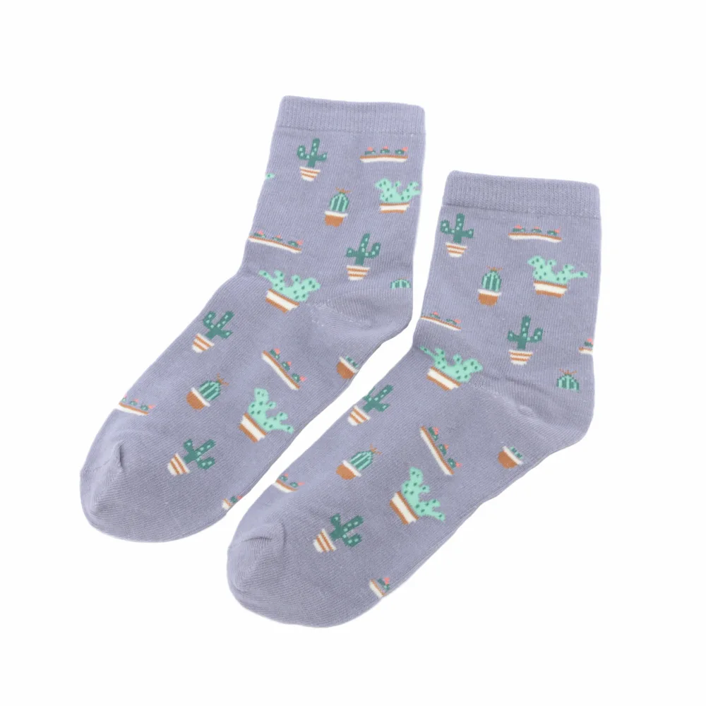 1 пара модные женские носки с кактусами хлопковые для девочек в стиле