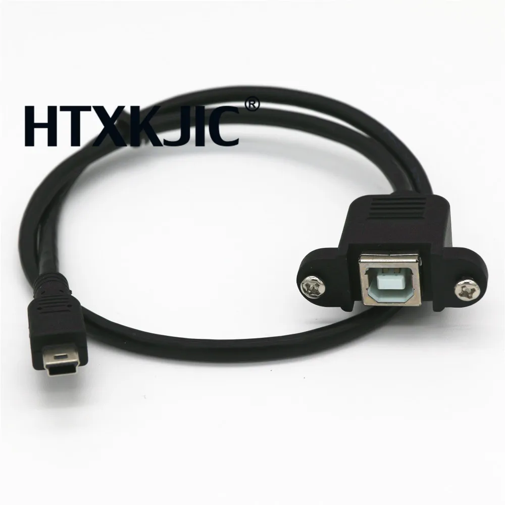 Кабель с 5 контактным штекером Mini USB на гнездо B 50 см винтами|Компьютерные кабели и