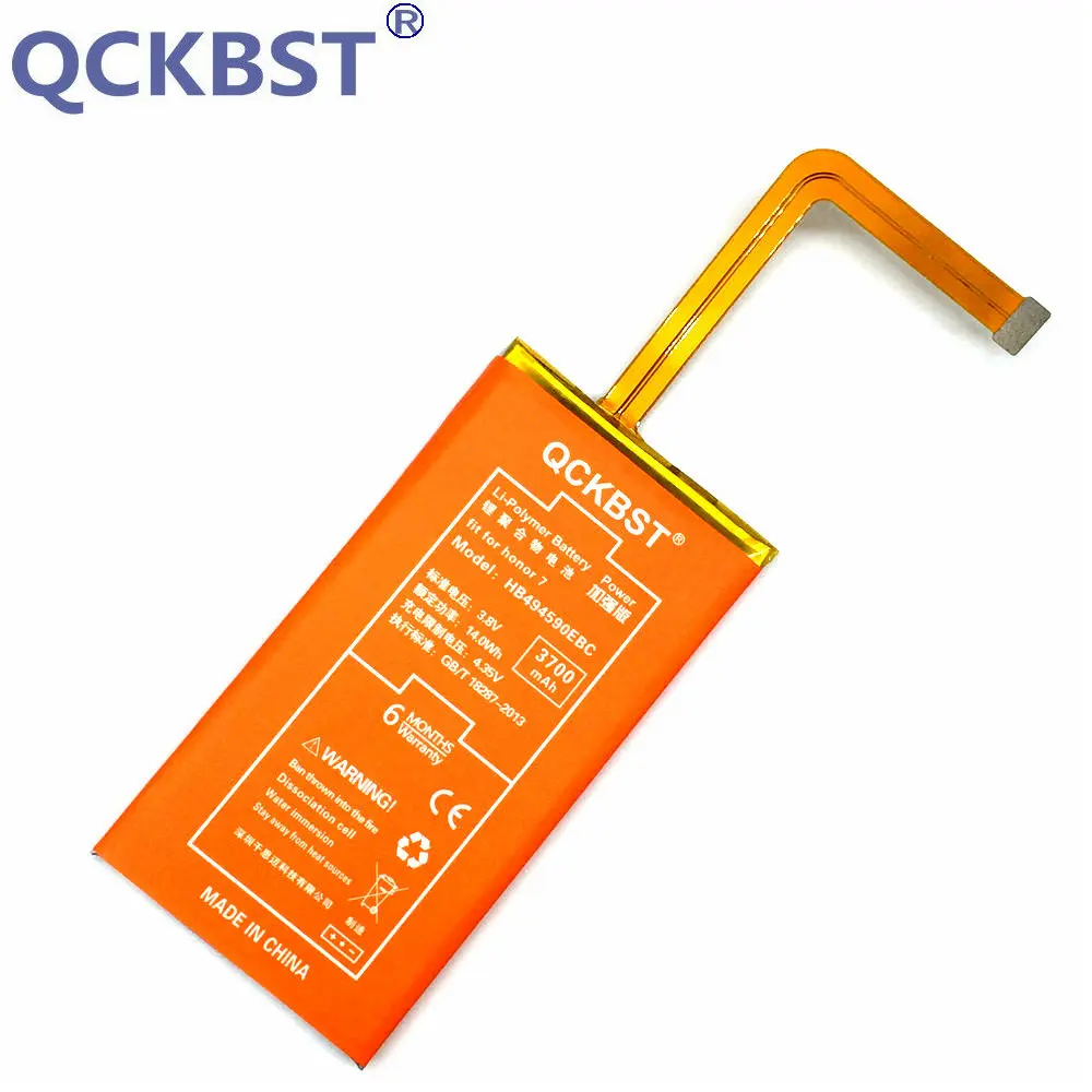 Литий ионный аккумулятор большой емкости QCKBST 3700 мАч HB494590EBC для телефона Huawei Honor 7
