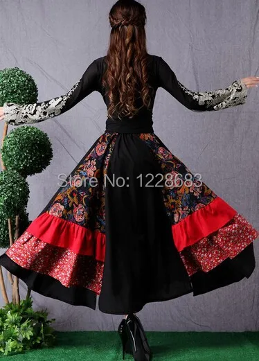 Горячая Распродажа на новый год длинная юбка для танца живота черного и красного