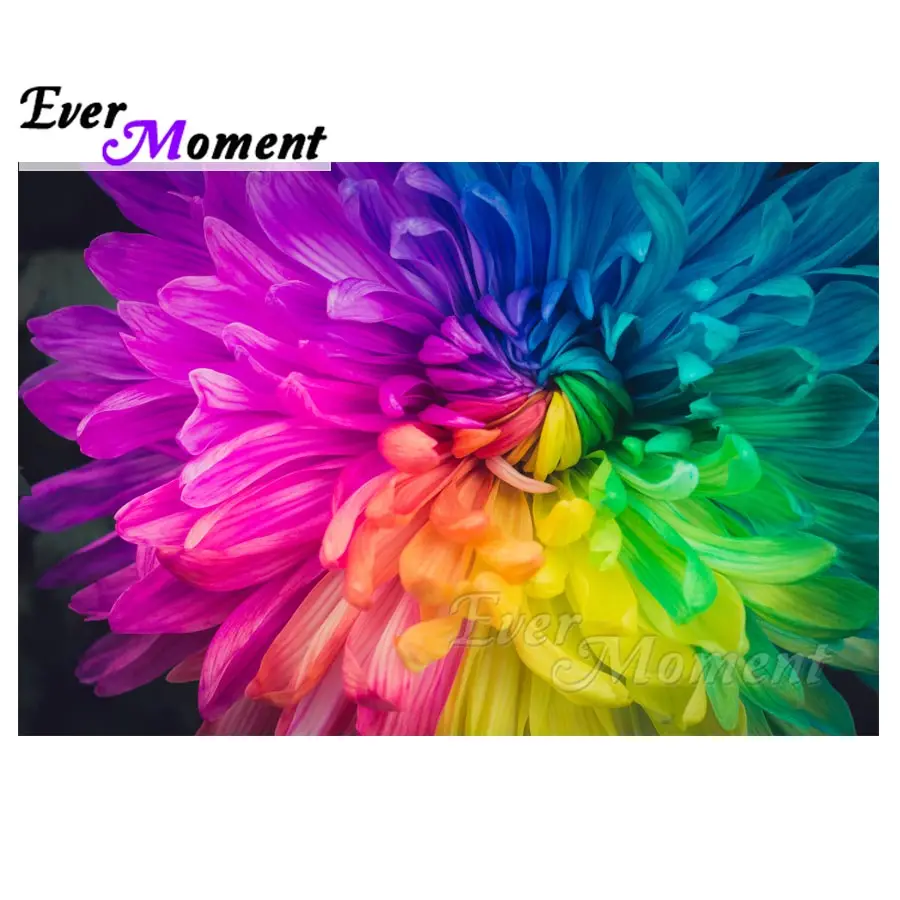 Когда нибудь момент алмазов картина с ярким цветочным принтом 5D DIY мозаика полная