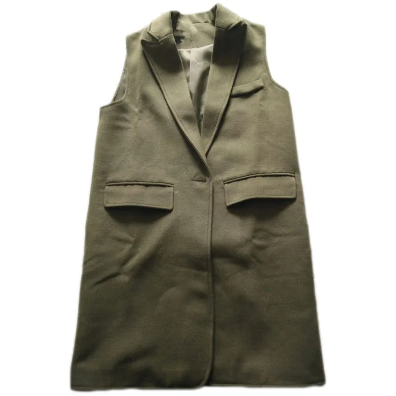 AKSLXDMMD Women's Vest 2019 New Autumn and Winter Plus Size Fashion Sleeveless Mid-long Wool Jacket Coat LH990 | Женская одежда