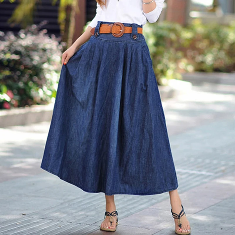 Женские летние джинсы с высокой талией большие размеры 5XL 6XL|long skirt|denim skirtjeans skirt |