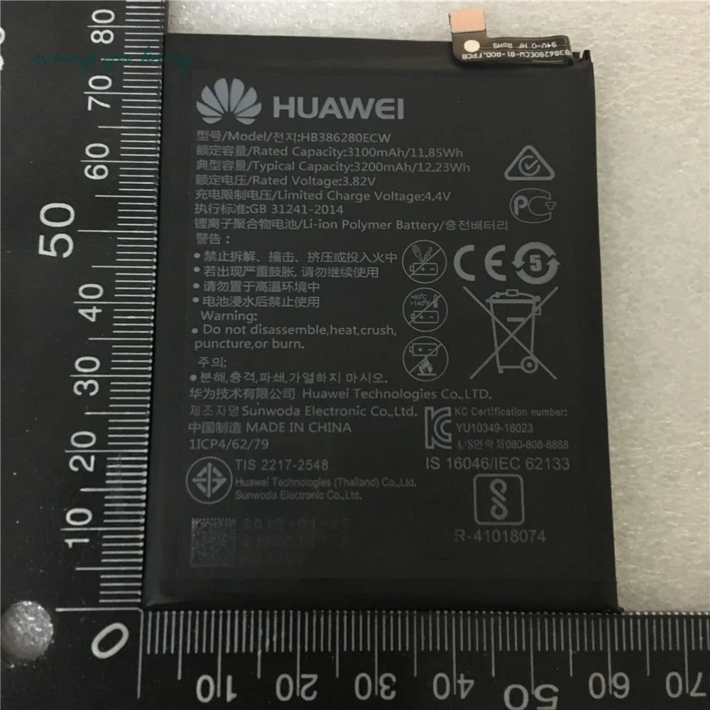 Новый оригинальный HB386280ECW 3200mAh литий ионный аккумулятор для телефона Huawei honor 9 P10