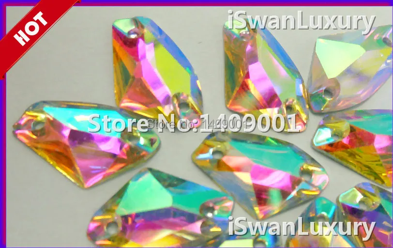 Hacha de resina AB de 14x19mm, accesorios de piedras preciosas, Strass diamantes de imitación para coser, Diy, venta al por mayor