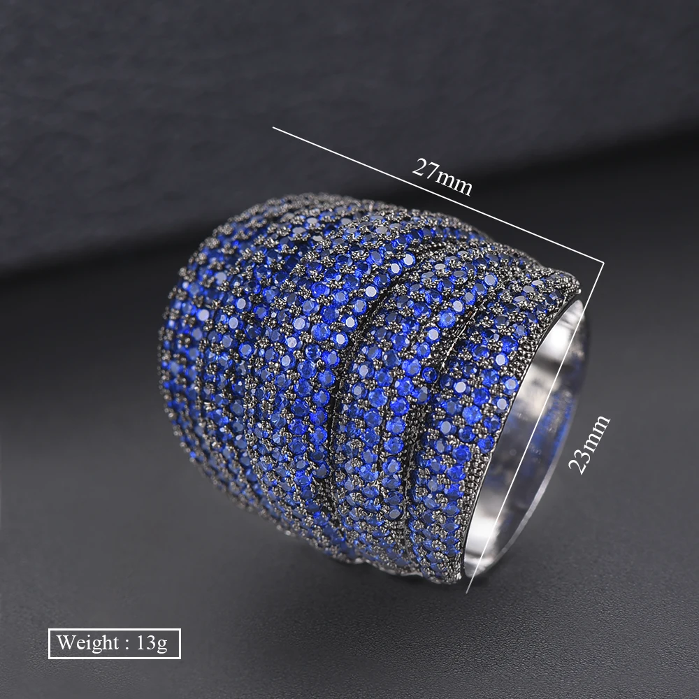 Роскошные ААА фианиты геометрические формы Широкая поверхность палец кольца для