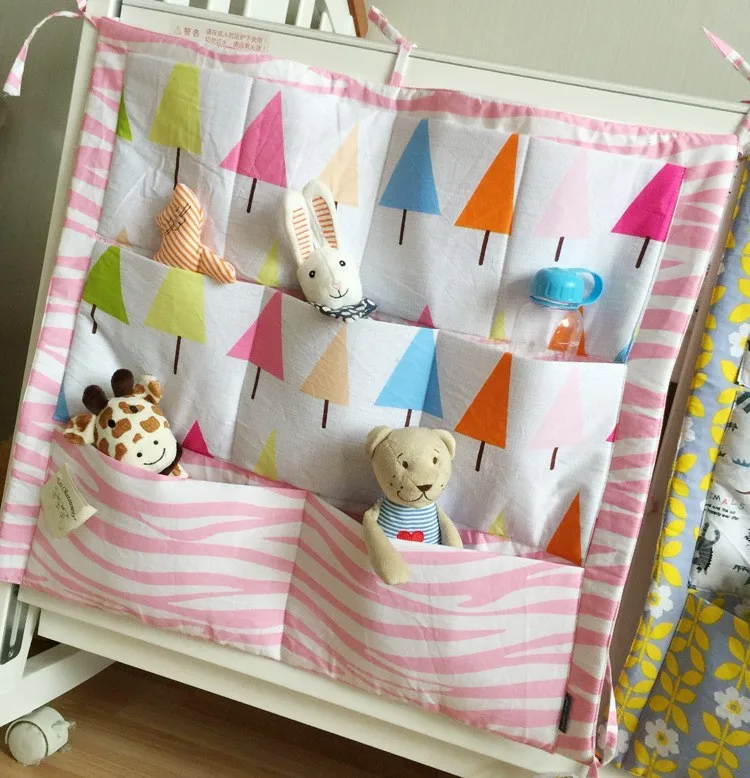 Baby Crib Pocket Storage Bumpers Clothes Stuffs Organizer Bags for Diapers Toys Changing Laundry Clothing |