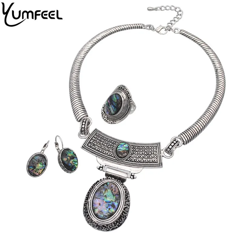 Женские серьги в стиле бохо Yumfeel Винтажные с серебряным покрытием ретро 5 моделей