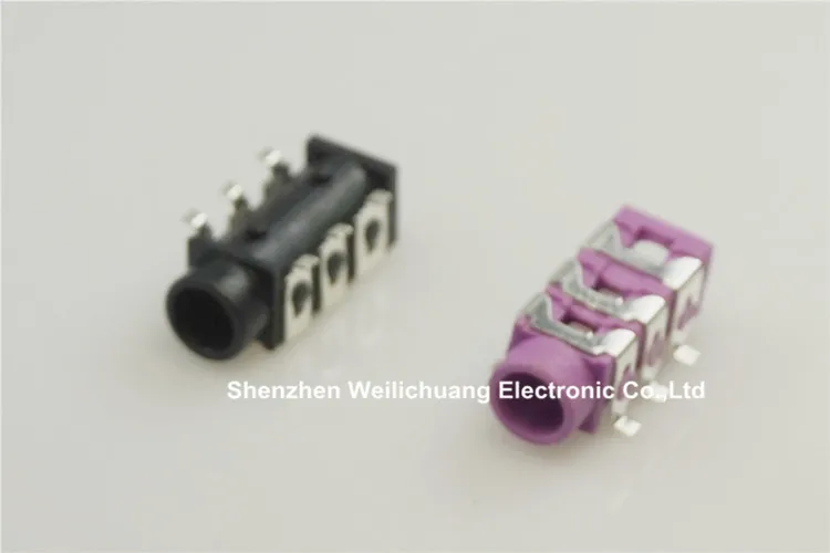 100 шт. в модели розовый и черный разъем для телефона диаметр 3 5 мм 6 Pin SMD Тип