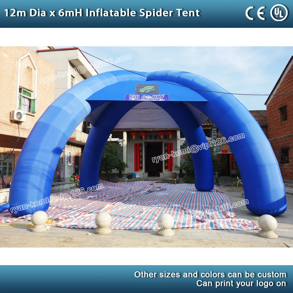 Online 12 Mt Dia 4 Beine Riesigen Blau Aufblasbare Spinne Zelt Mit CE UL Gebläse Große Aufblasbare Party Ausstellung Veranstaltungen Im Freien Abdeckung Zelt