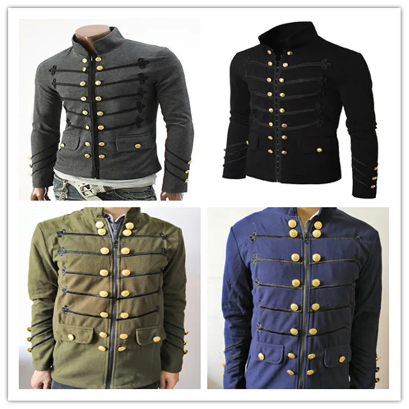 

New Christian Medieval Knight Coat Costume,Adult Man Purim Victorian Gothic Style Jacket Zipper Middle Ages Men Carnival Costume