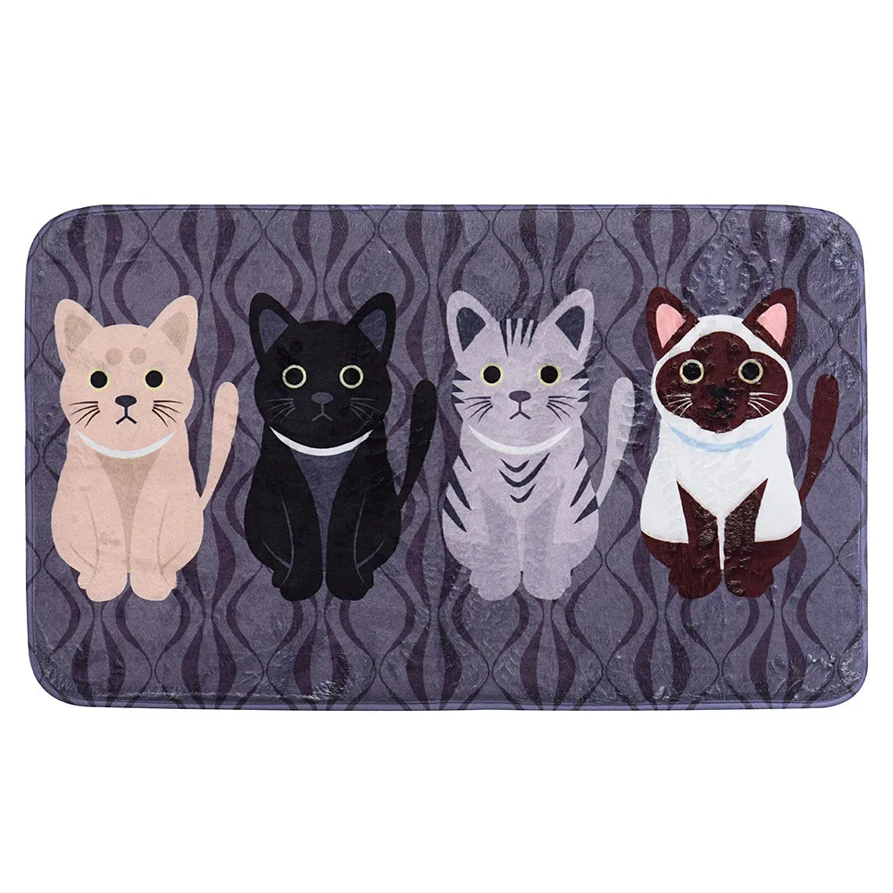 Ouneed Pet Cat напечатанные ванные кухонные коврики ковер в форме кошки для гостиной