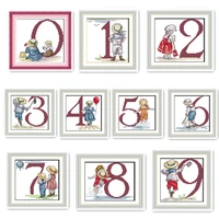 joy sunday arabic numbers 0 9 kids learning recognition card handmade diy cross stitch kit embroidery sewing drawing