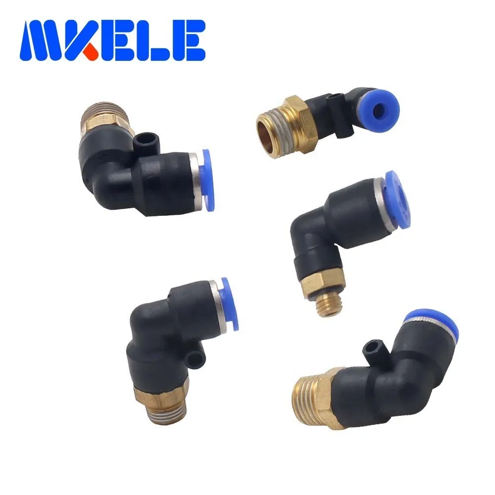 

PL series pneumatic fitting externally threaded L-shaped air quick connector coupling adapter 1 pcs Package transportation fee