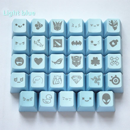 11 видов цветов 29 гравировальная графика DIY PBT keycaps OEM R4 cherry MX Переключатель механическая клавиатура keycap купить один получить один бесплатно - Цвет: Light blue