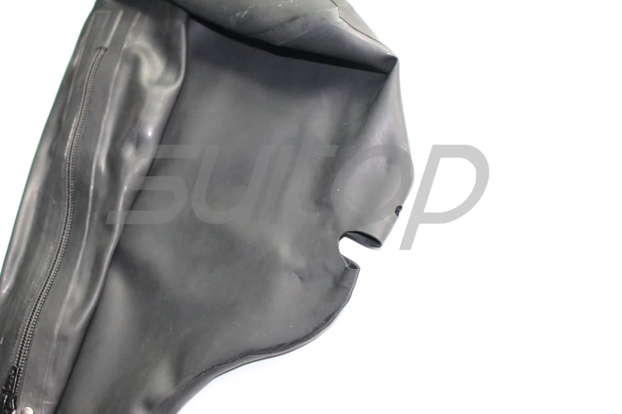 Латексные колпачки Suitop с открытым горлом только застежкой молнией сзади|hoods for