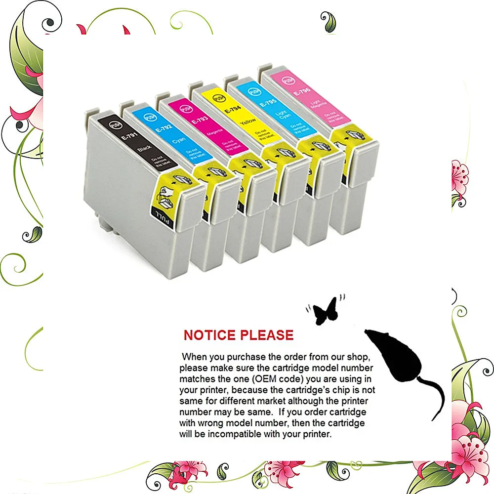 Совместимый чернильный картридж YOTAT 1 комплект T0791 T0796 для Epson Stylus Photo