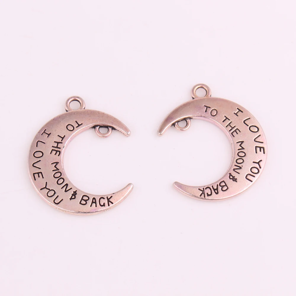 I love you to the moon and back DIY Изогнутые подвески в форме Луны для ожерелья браслета