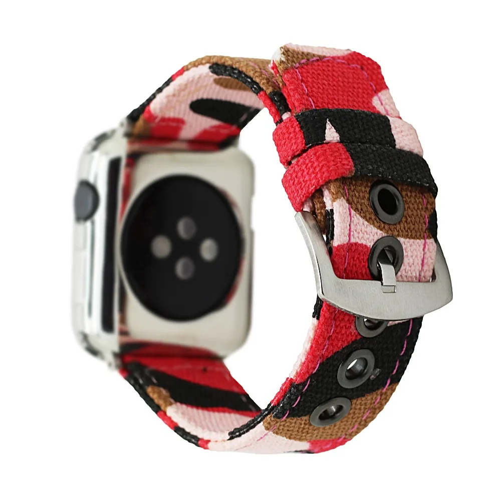 YUKIRIN камуфляж наручные ремень полотно холста для Apple Watch Series 4 3 2 1 нейлоновый ремешок для iwatch мужской 44 мм 42 мм 40 мм 38 мм