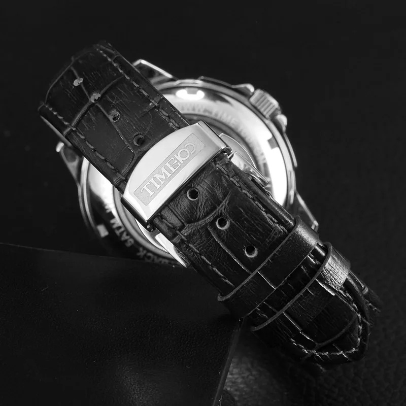 TIME 100 Mens Automatic Mechanical Watch Skeleton Watches Clock Men Business Waterproof Sport Wrist Relogio Masculino | Наручные часы