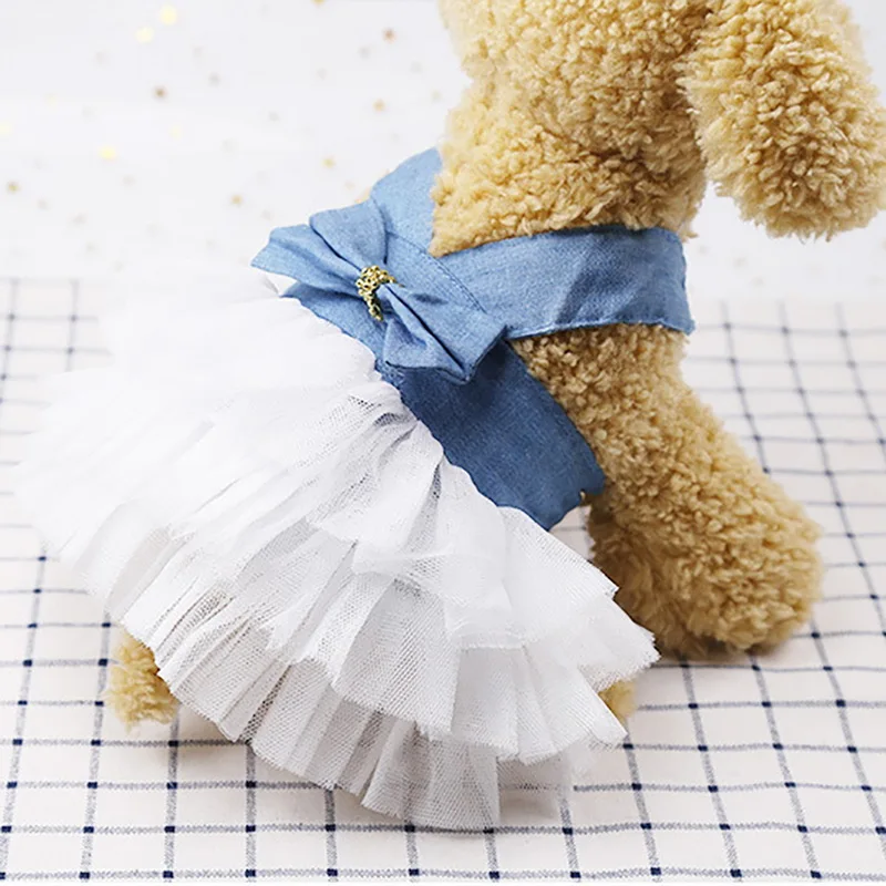 Kawaii летнее платье Одежда для домашних животных маленьких свадебных платьев юбка