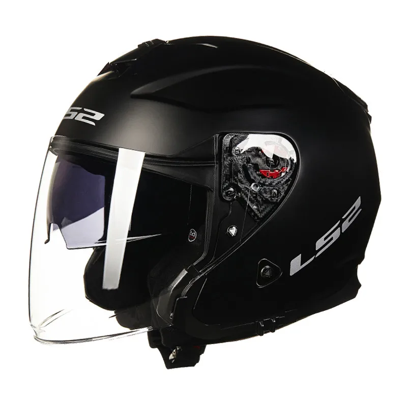 LS2 с открытым лицом скутер мотоциклетный шлем Casco Capacete Casque Moto для Kask Helm реактивные шлемы Motocyklowy OF521 - Цвет: Solid Matt Black