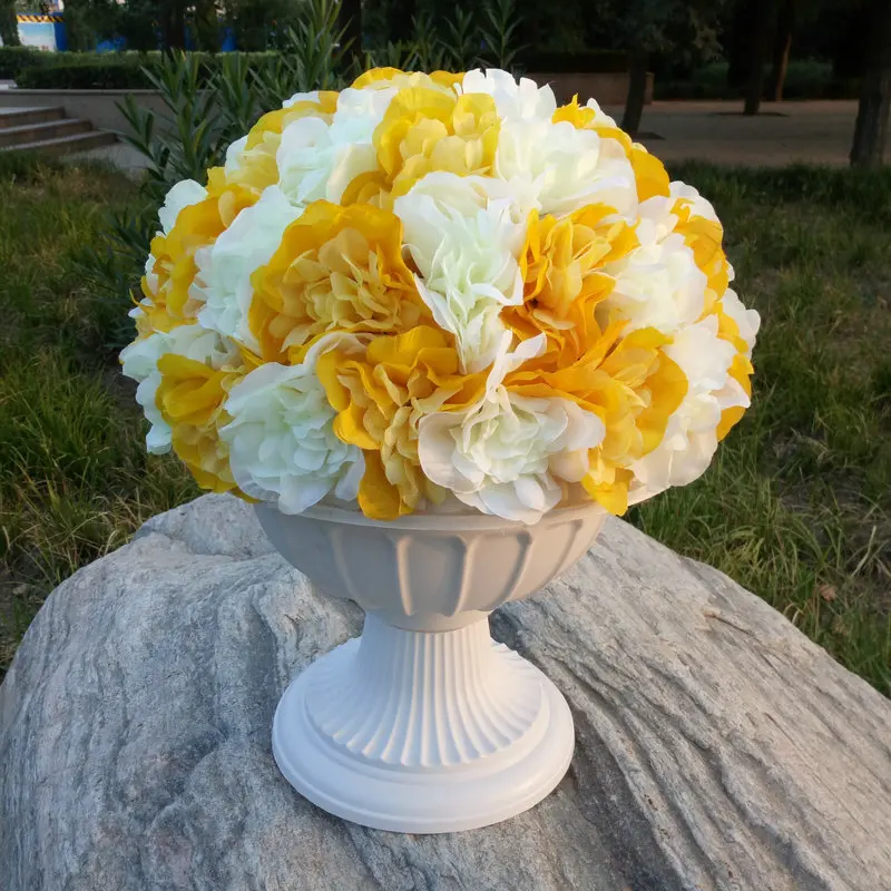 flower and pot K 2 шт Пластиковые римские колонны модные бутафория для свадебной вечеринки декоративные белые столбы горшки дорога цитируется Добро пожаловать области Декор цветок шар - Цвет: flower and pot K
