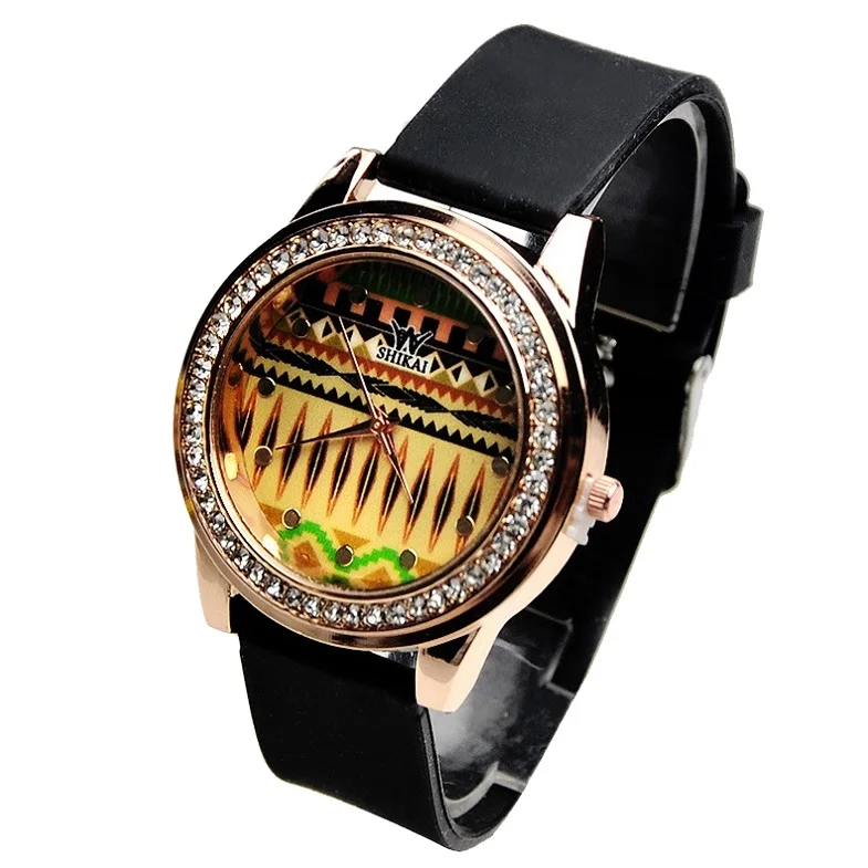 Женские наручные часы с золотыми кристаллами индийские этнические Стразы