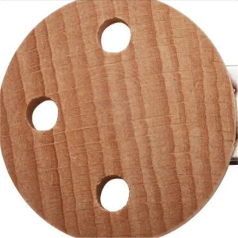 2pc Wooden Beech Pacifier Chain Accessory Silicone Bead Baby Teether Teething Infant Soother Clip Nipple Clasp Toy DIY Hold Tool | Мать и