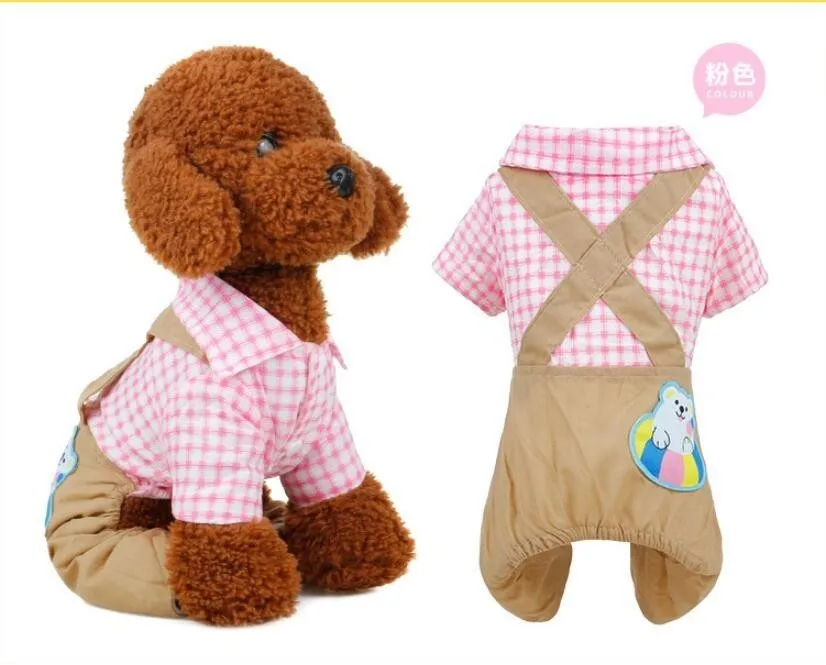 Jumpsuit pink Пижамы для собак, одежда для собак, одежда для кошек, комбинезон для щенка, пижамы для кошек, одежда для чихуахуа, Померания, рубашка для домашних животных, пижама Perro 35 - Цвет: Jumpsuit pink