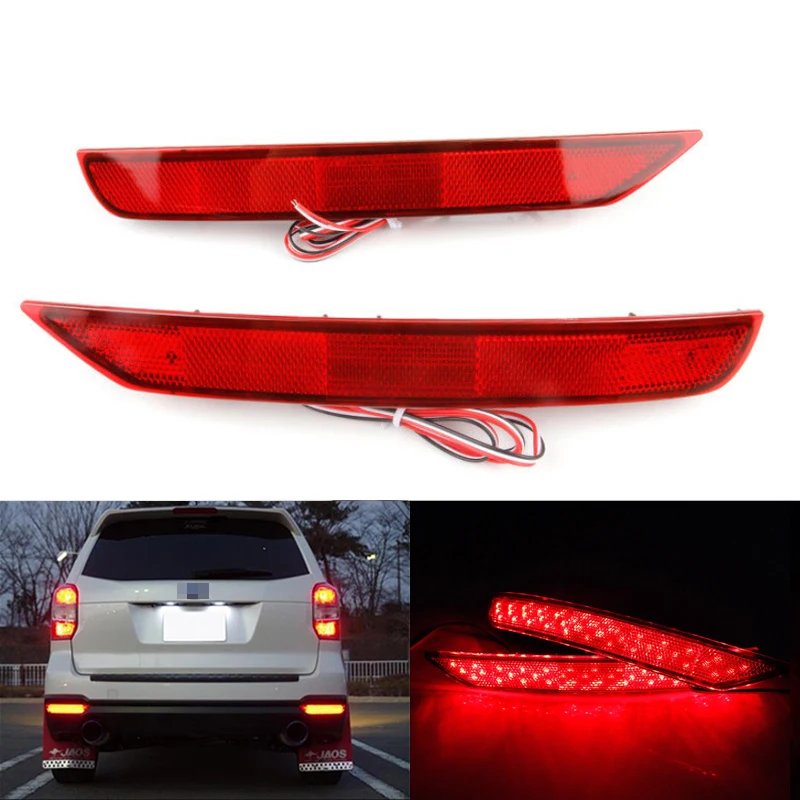 

Niscarda 2PCS LED Rear Bumper Reflector Light Red Car Driving Brake Fog Trim Molding Tail Lamp For Subaru Forester 2008-2017