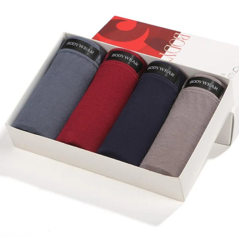 Четыре подарочные коробки для мальчиков одноцветные Модальные впитывающие пот