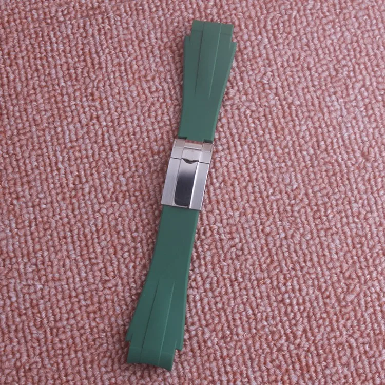21 мм изогнутый конец резиновый ремешок с деполиментной пряжкой для Deepsea Watch band