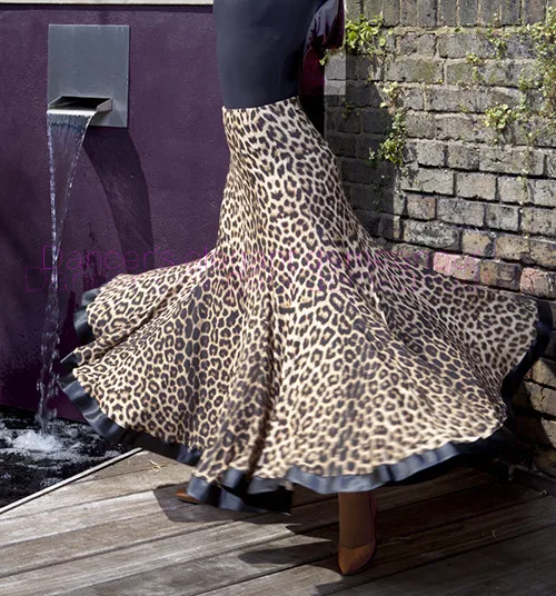 Новые костюмы для бальных танцев сексуальные старшие ледяной шелк леопарда юбка