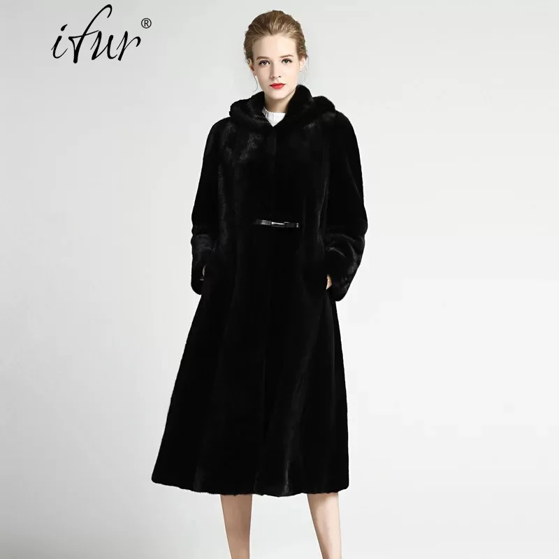 2021 брендовая роскошная женская куртка из натурального меха норки длинный стиль с