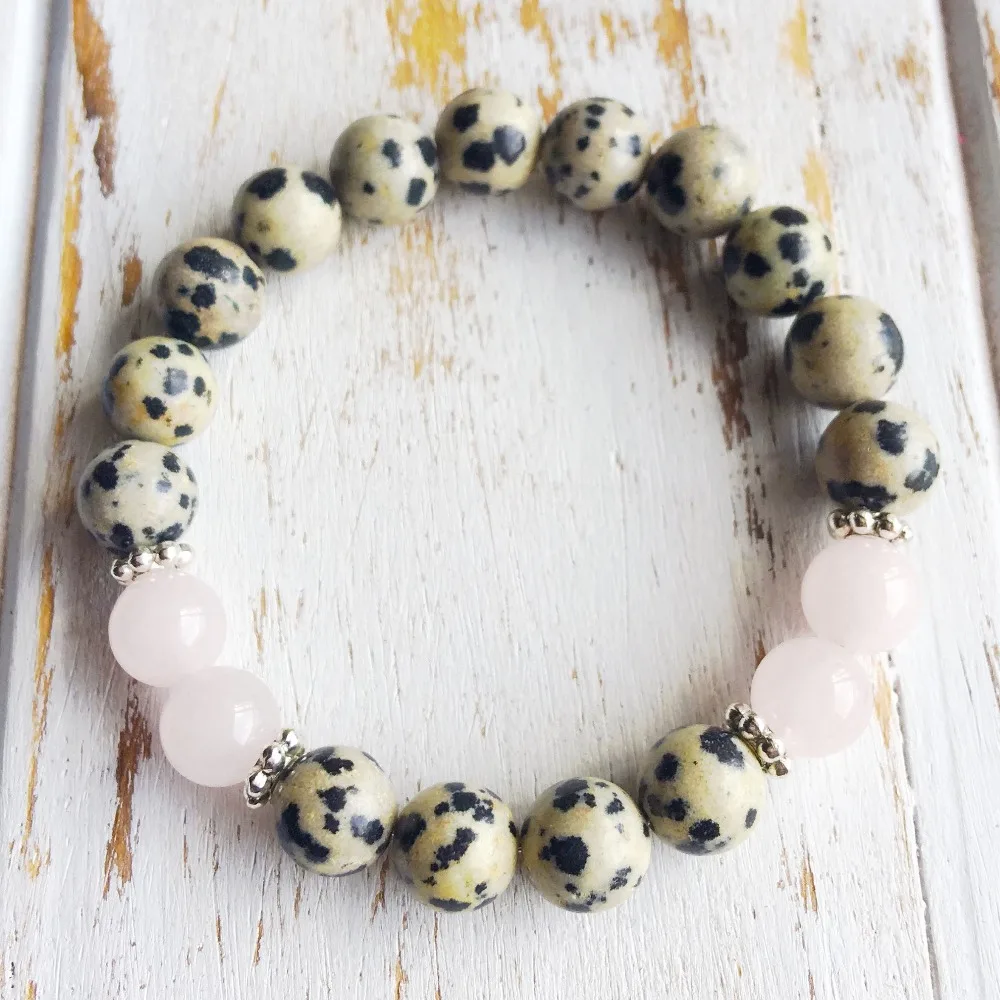 Браслет из далматинской яспермы с надписью Love &amp Protection | Украшения и аксессуары