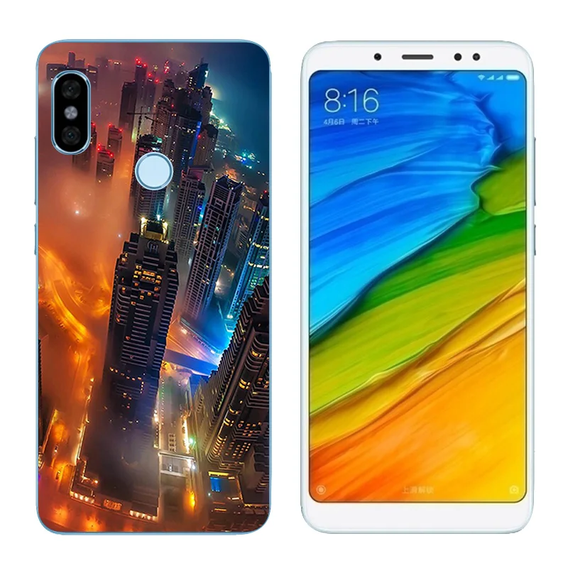 5 99 дюйма для Redmi Note Pro Prime с принтом &quotволны&quot черный матовый чехол Xiaomi Mi 6X мягкий