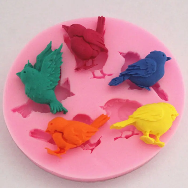 ISIX Cute Birds DIY Силиконовые Фондант Плесень Сахар Craft Декор для выпечки торта