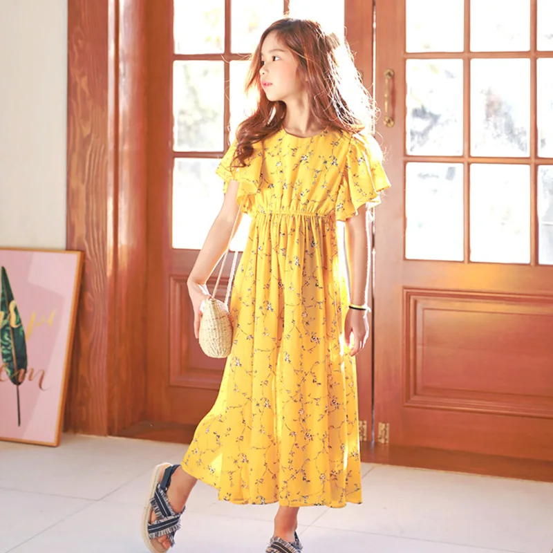 Новые платья для девочек в богемном стиле платье принцессы с рукавами-лепестками