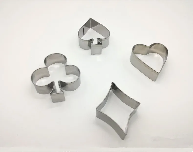 4 шт./лот форма для печенья в покер из нержавеющей стали игральные карты Торт