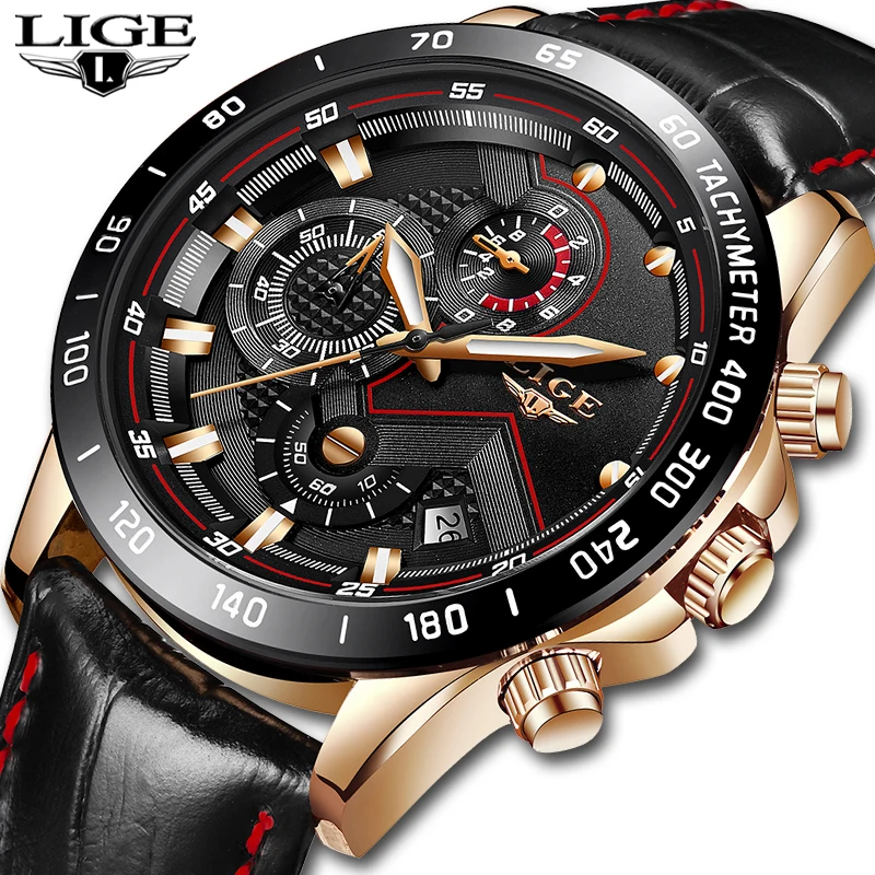 LIGE мужские часы лучший бренд класса люкс модные кварцевые наручные повседневные