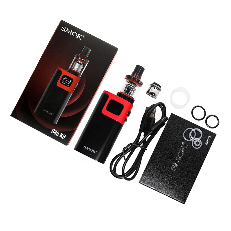 100% оригинальный набор SMOK G80 с 2 мл резервуаром для спиралей и 80 Вт TC Mod Eelctronic