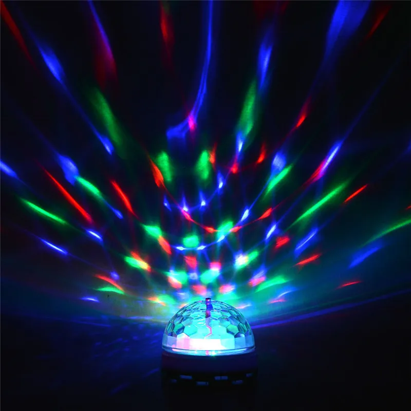 ZjRight E27 3 Вт цветная светодиодная лампа RGB с автоматическим вращением для сцены