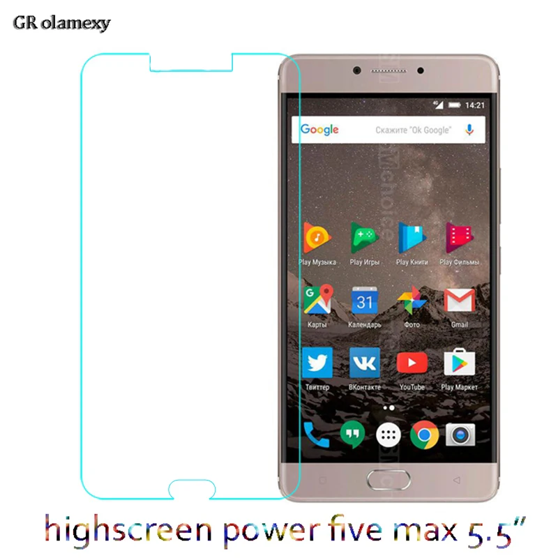 GR olamexy Nano/закаленное стекло Защита экрана для Highscreen Power five Max (5 5 &quotдюйма) Мобильные