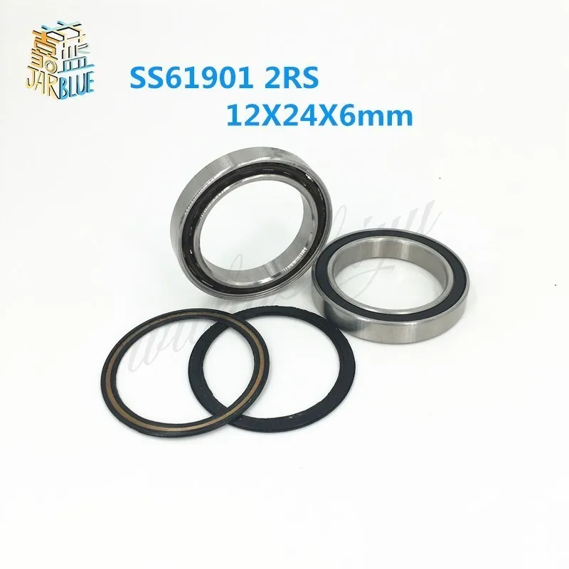 Бесплатная доставка SS61901 2RS CB ABEC5 12X24X6mm из нержавеющей стали гибридные