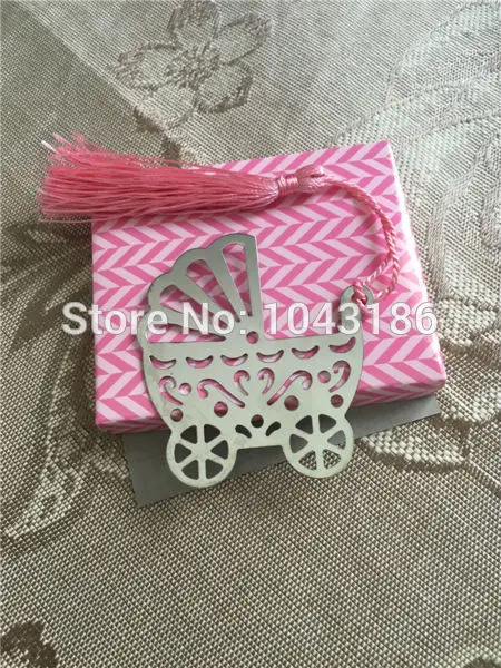 

Baby shower party favor gifts for guests -- baby carriage stroller metal Bookmark Birthday favors gifts 100pcs/lot