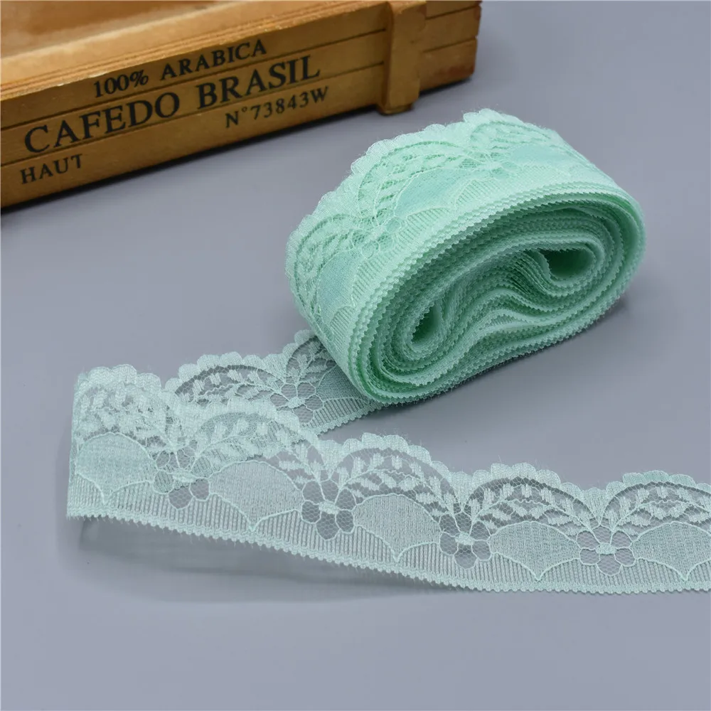 Light Green 10 ярдов Красивое Черное кружево, лента, тесьма 40 мм кружевная отделка DIY вышитое Сетчатое кружево для шитья украшения белая африканская кружевная ткань - Цвет: Light Green